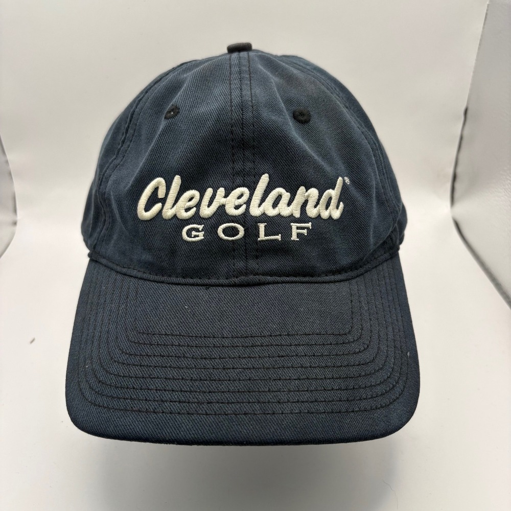 Cleveland Golf Hat Mens Navy‎ Blue Adjustable Strapback Dad Cap Embroidered Logo